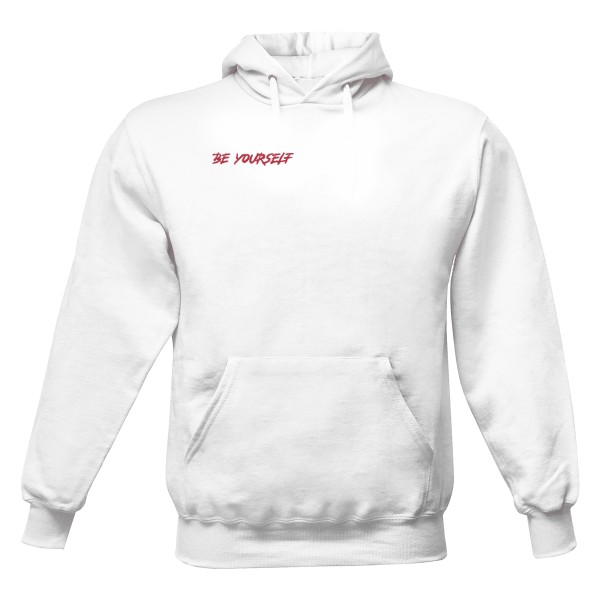 Pánska mikina s kapucňou s potlačou Be Yourself REDDOT WT